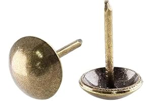 ZAYI 25mm(1inch) Antique Brass Upholstery Tacks Bronze Furniture Nails Pins for Upholstered Furniture Cork Board Wooden Furniture Decorative DIY Projects 30Pcs (Bronze, 1")