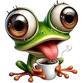 2 pcs Flower Shirt Meditation Frog Funny Car Bumper Sticker,6 Inch Vinyl Decal, Waterproof,Die-Cut for Cars,Windows,Laptops W-06