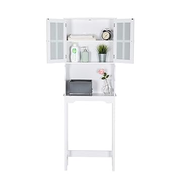 Amazon Com Wooden Bathroom Storage Space Saver Large Shelf