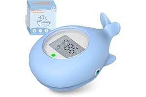 IOG Baby Bath Tub Thermometer for Infant, Bathtub Water Temperature Room Thermometer, Safety Floating Bathing Toy, Newborn Essentials, Gifts for Moms Infant - New Upgraded Waterproof