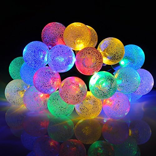 OMorc Solar String Lights,20ft 30 LED Crystal Ball Solar Powered Outdoor Globe Fairy Lights for Garden, Yard, Home, Path, Landscape Decoration