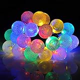 OMorc Solar String Lights,20foot 30 LED Crystal Ball Solar Powered Outdoor Globe Fairy Lights for Garden, Yard, Home, Path, Landscape Decoration