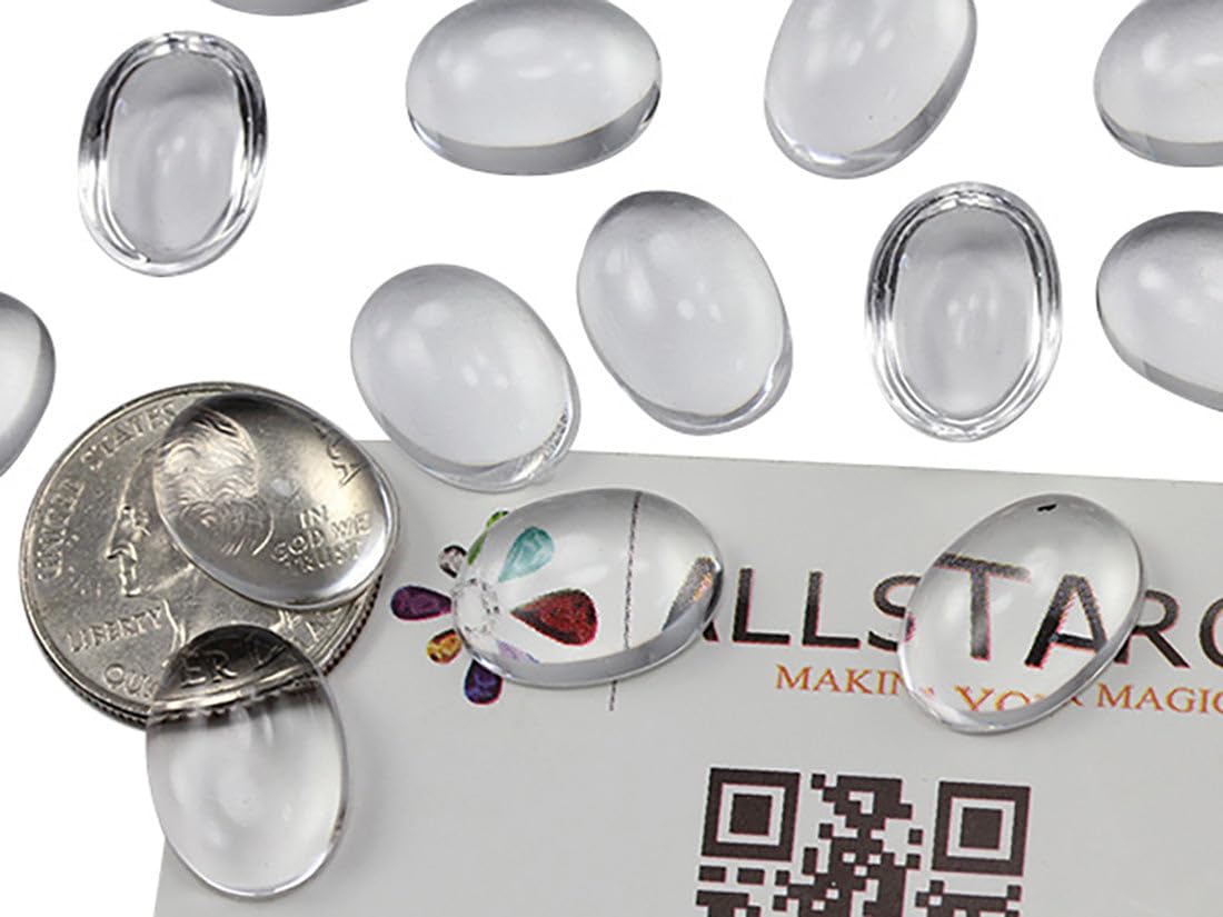 Allstarco 18x13mm Oval Clear Magnifying Acrylic Cabochons, Plastic Gems for Jewelry Making, DIY Earrings, Pendants - 50 Pieces — image 1