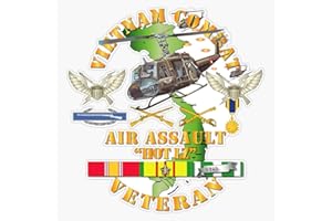 HOF Trading Army - Vietnam Combat Veteran W Helicopter Assault Vinyl Sticker Waterproof Decal Laptop Wall Window Bumper Sticker 5"