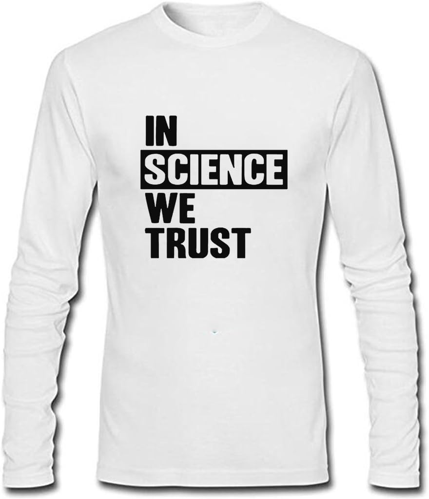 Huntifly Men's in Science We Trust Funny Atheist Long Sleeve Shirt