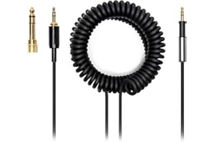 Voarmaks Audio DJ Headphone Cable Cord Line Plug Compatible with Pioneer HDJ500 HDJ700 HDJ1500 HDJ 500 700 1500 Headset Extended Coiled Spring Dj Wire