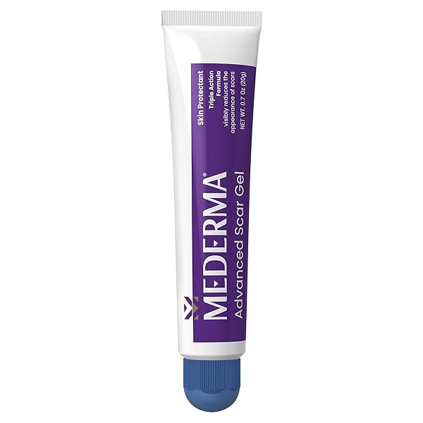 MEDERMA ADVANCED SCAR GEL, TREATS OLD AND NEW SCARS, REDUCES THE APPEARANCE OF SCARS FROM ACNE, STITCHES, BURNS AND MORE, 0.70OZ (20G)