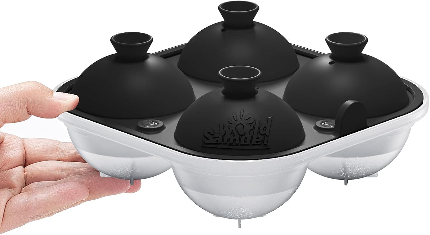 Samuelworld Large Sphere Ice Tray Mold Whiskey Big Ice Maker 2.5 Inch Ice Ball for Cocktail and Scotch: Kitchen & Dining