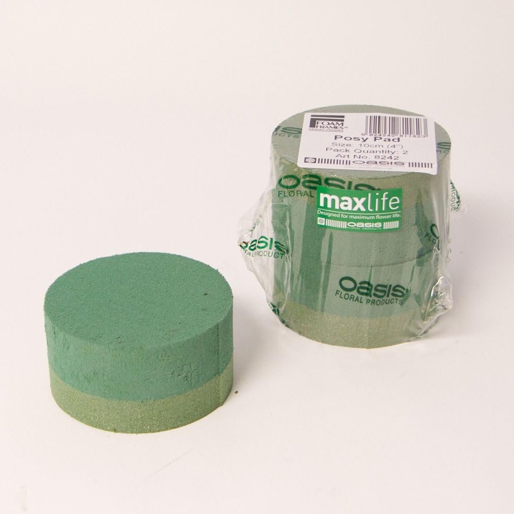 2x 4" Oasis Floral Foam Posy Pads 4 Inch Diameter