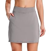 Yogipace Women's 17" Long Active Skort, Tennis Running Golf Skirt with 4 Pockets, UPF 50+