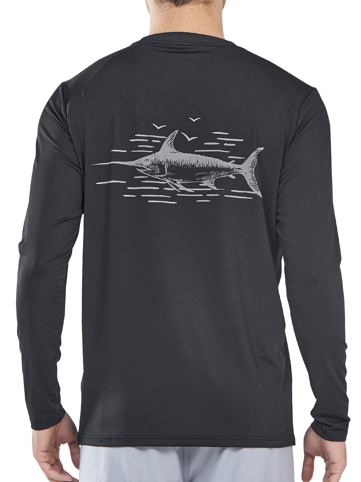 Photo 1 of NORTHYARD Men's Sun Protection Shirts Long Sleeve Swim Beach Rash Guard SPF UV UPF 50+ Fishing T-Shirt Quick Dry Lightweight Black S