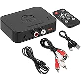 M2R Bluetooth 5.4 Audio Receiver 3.55mm RCA Bluetooth Adapter for Stereo Wireless Audio Receiver/USB Flash Drive/NFC One Touch Connection for Home and Car Stereo System Speakers