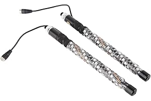 Aramox LED Whip Lights, 12V DC 20 Colors LED Flagpole Antenna Whips Lamp IP67 Waterproof Overload Remote Control for UTV ATV 