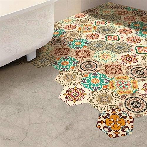 GanDecor Floor Wall Sticker Art Mural Decal Decor Wallpaper Peel Stick DIY Kitchen Bathroom Living Room Bedroom 10 Pcs/Set 20x23cm/7.87x9.06