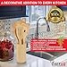 CHEFHQ 9 Piece Bamboo Cooking Utensils Set - Set Includes: Holder, Spatulas, Slotted Spatula, Serving Spoons, Angled Spoon with Hole, Tongs - Wood Tool Utensil Sets for Nonstick Cookware