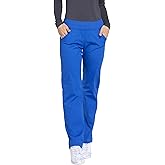 Cherokee Women's Scrub Pants Mid Rise Straight Leg Pull-on Cargo Pant with 6 Pockets & 2-Way Stretch Fabric - WW170