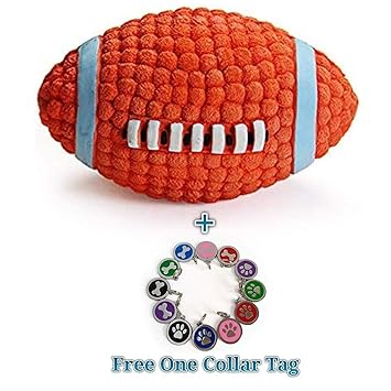 Petlicious & More Latex Squeaky Rugby Ball Dog Toy (Small)