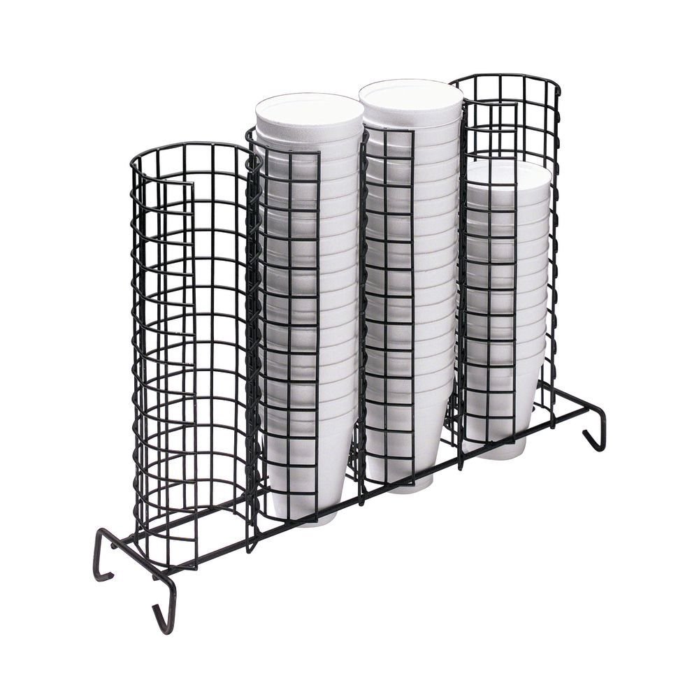 Cup and Lid Organizer Grid Black 17"L x 4"D x 12 1/2"H Industrial