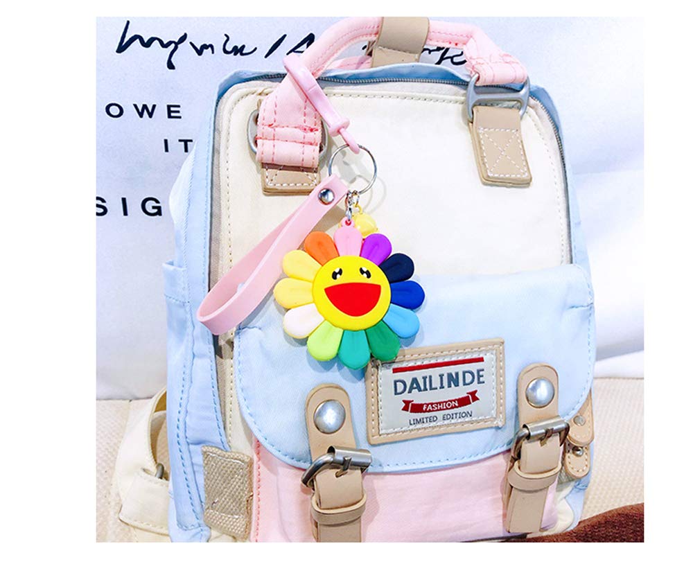 Colorful Sunflower Key Link, Backpack Hanging, Novelty Accessories, Colorful Sun Image Key Link, Mountaineering Bag Link, DIY School Bag Hanging