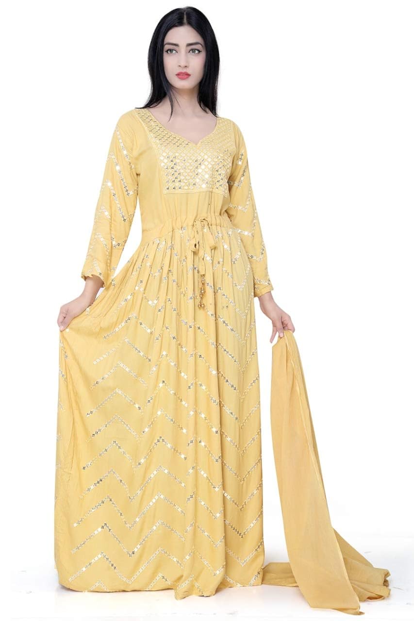 Buy cotton kaftans sequence embroidery work cotton fabric with dupatta