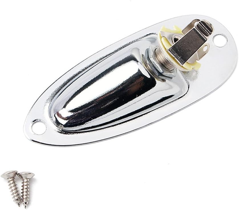 2pcs Chrome Loaded Guitar Output Jack Plug Socket With Plate Mono for Fender Strat Stratocater Style Electric Guitar 1/4" - Image 3