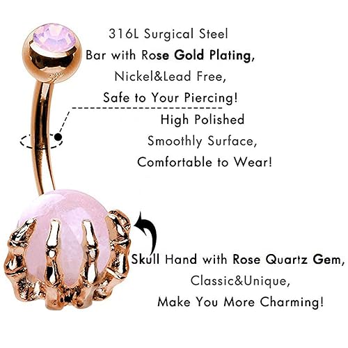 Jconly Belly Button Piercing Kit 14G Stainless Steel Navel Rings