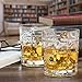 REGAL TRUNK & CO. - Elegant Whiskey Gift Box Glass Set. Old Fashion Whiskey Glasses Set for Whisky/Bourbon/Scotch/Rum - Square Engraved
