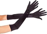 IRYNA 1Pair Long Black Satin Gloves Elbow Length Wedding Party Opera view 3