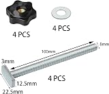DDHOMIN 4 pcs M8 T-Track Kit with Bolts Knobs Washers woodworking view 5