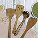 Wooden Cooking Utensils,Wooden Spoons for Nonstick Cookware,Organic Wood Cooking Spoons Kitchen Utensil with Spatula (Wenge 4 Pack)