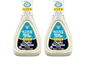 VENDING 2 U Ken's Steak House Lite Chunky Blue Cheese Dressing,16 fl oz, Pack of 2, Bundled With V2U Utensil Set