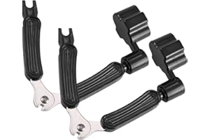 YNSHOUNA 2 Pack Guitar String Winder, Guitar String Winder Tool, Guitar Bridge Pin Puller and Cutter, 3 In 1 Multifunctional Guitar String Peg Tuner Winder for Acoustic Electric Guitar