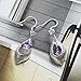 Elegant Fashion Jewelry 925 Silver Plated Stud Dangle Earings Eardrop Shell With Purple Zircon