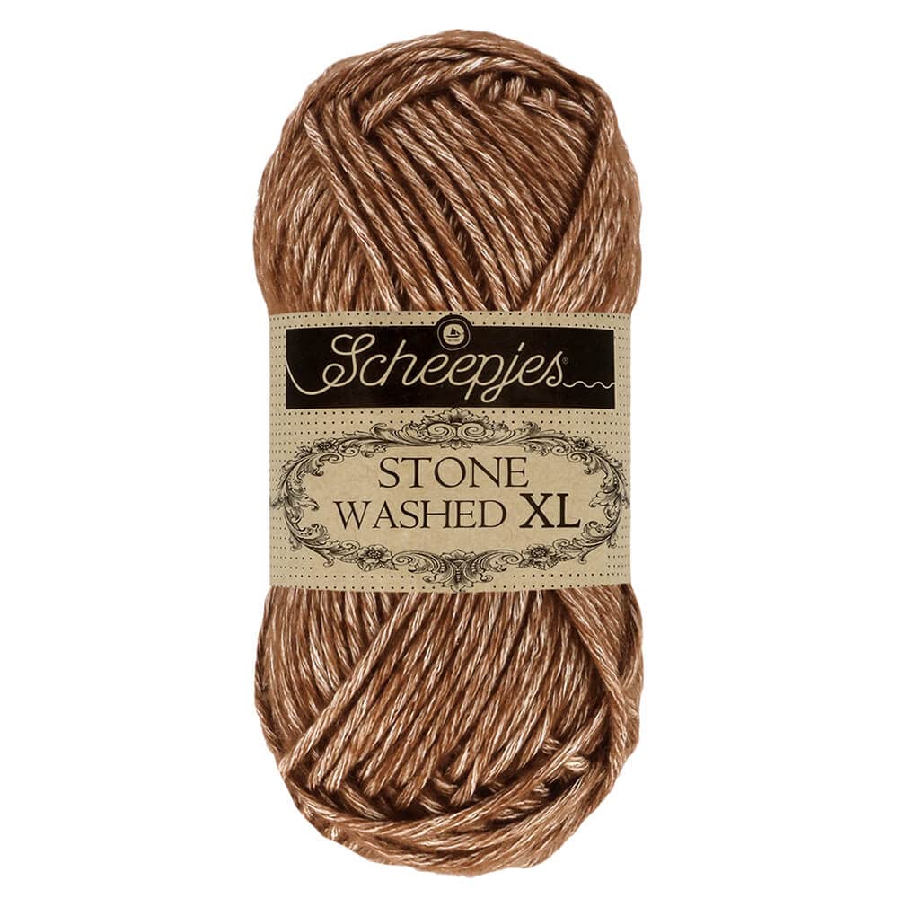 Scheepjes Stone Washed XL 50 g Ball - Brown Agate 862 Cotton-Acrylic Blend for Knitting and Crochet — image 1
