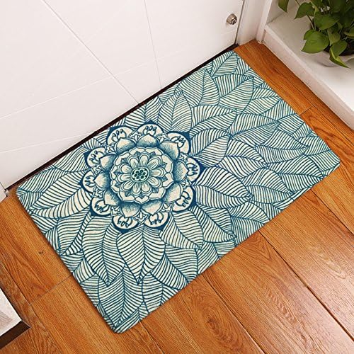 FANNEE Hippie Indian Flower Door Mat Durable Heat-Resistant Non-Woven Fabric Top Doormat
