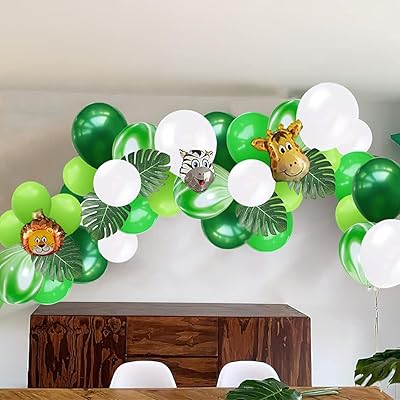 Buy Green Balloons Safari Baby Shower Decorations 70pcs Green Balloon Arch Kit For Jungle Theme Party Safari Birthday Decorations Animal Theme Party Dinosaur Party Decorations Supplies Video Game Party Supplies Online In