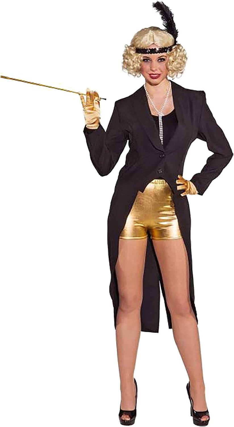 Ladies Tailcoat with Satin Collar, Black - Size: 38/40-46/48 (Women: 38-40)