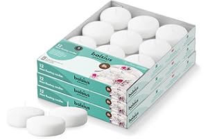 BOLSIUS 3 Inch White Floating Candles - 36 Count Unscented - Premium European Quality - Imbue Breathtaking Ambiance for Roman