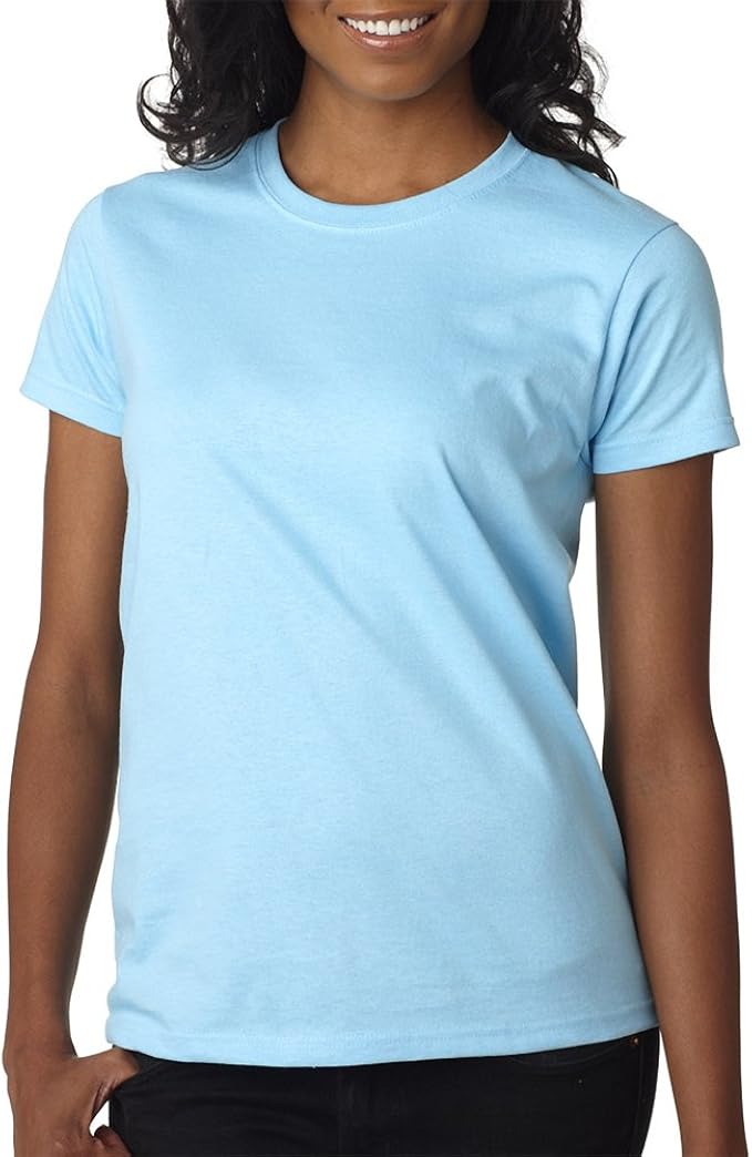 Amazon.com: Gildan Ladies Ultra CottonÂ« T-Shirt (2000L) -SKY -XS: Clothing