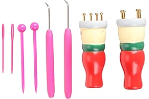 Spool Knitting Doll, Multipurpose DIY Hand Crafted Knitting Toy with 2 Wooden Dolls 2 Hooks Sewing Needles Sticks, for Kids B