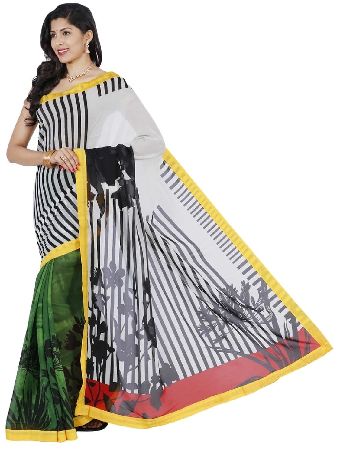the chennai silks georgette saree with blouse piece