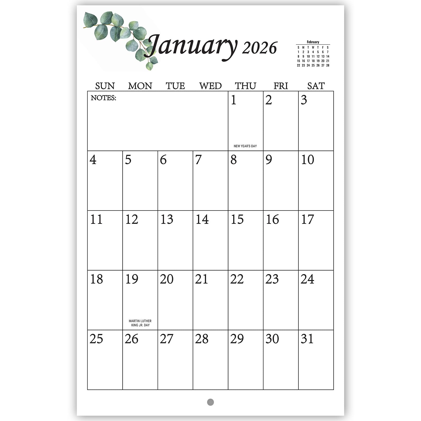 Photo 1 of 2026 Wall Calendar, Large Wall Calendar Runs From January 2026 - December 2026, 23" x 15" (Open) Jumbo Big Grid Hanging Calendar Perfect for Low Vision Home Office Planning