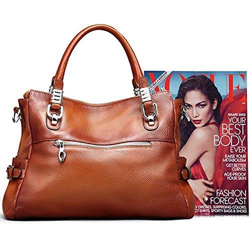 S-ZONE Women's Vintage Genuine Leather Tote Shoulder Bag Top-handle Crossbody Handbags Ladies' Purse