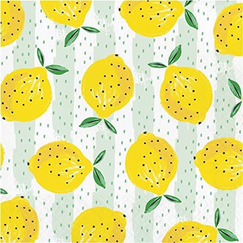 Elise PC332666 Summer Fruit Paper Party Lunch Napkins Lemons (16 Pack, Multi Coloured)