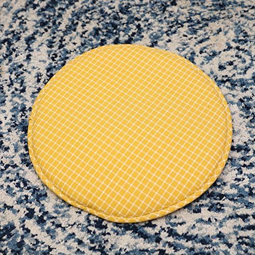 HXYRTMF Japanese Style Decorative Circular Plaid Anchor Printed Taboret Seat Cushion Chair Bar Stool Cushion Home Decor Supplies (yellow)