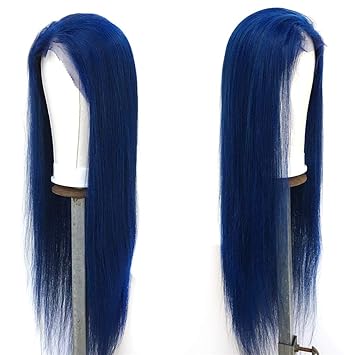 blue wigs human hair