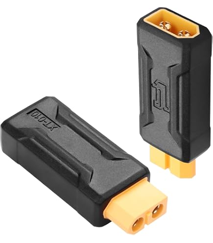 Adaptateur XT60 Mâle-femelle – Lot De 2 Connecteurs Plaqués Or, 60 A, Pour Drones Et Batteries
