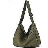 DAINAOTM Canvas Hobo Crossbody Shoulder Tote Bag for Women and Men Large Purse Messenger Bag Travel Work Shopping
