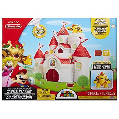 Super Mario Mushroom Kingdom Castle Playset with Exclusive 2.5” Bowser Figure
