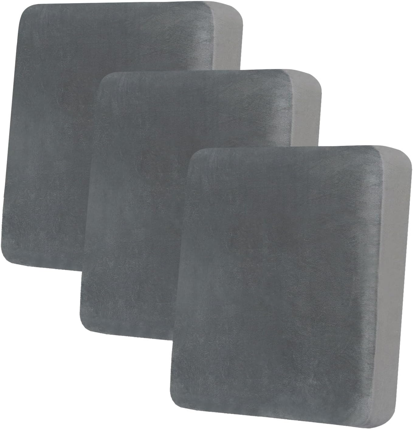 Slipcovers - hyha Velvet Stretch Couch Cushion Covers, Replacement Sofa/Chair Cushion Covers, Soft Sofa/Couch Seat Covers, Individual Couch Cushion Covers for Sectional Sofa (3 Packs, Grey)